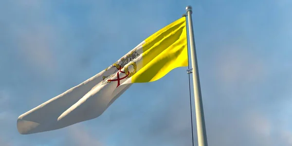 3d vykreslování národní vlajky Vatikánu — Stock fotografie