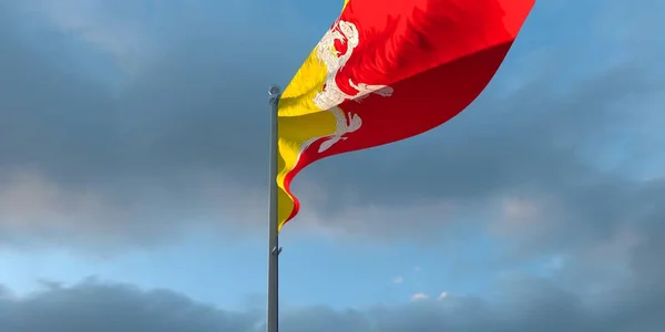 3d representación de la bandera nacional del Bután —  Fotos de Stock