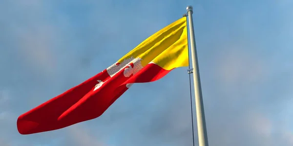 3d representación de la bandera nacional del Bután — Foto de Stock