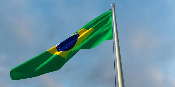 ブラジルの国旗の3Dレンダリング — ストック写真