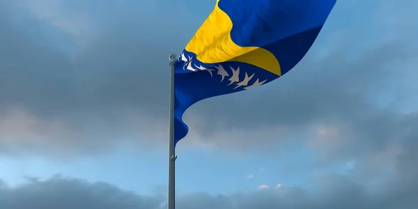 3d Wiedergabe der Nationalflagge von Bosnien und Herzegowina — Stockfoto