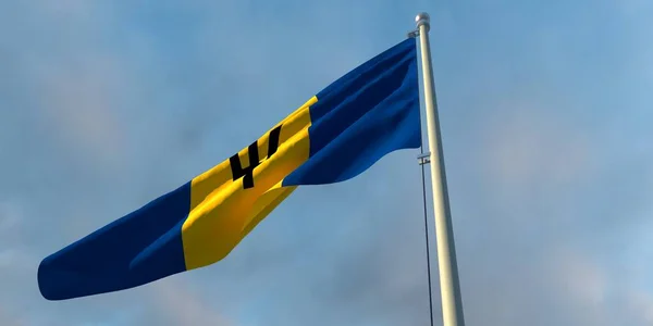 3D-Darstellung der Nationalflagge der Barbados — Stockfoto