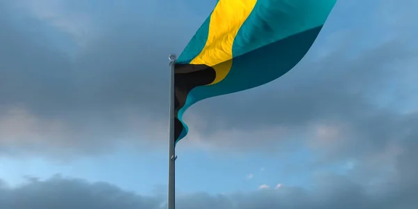 3d Utförande av Bahamas nationella flagga — Stockfoto