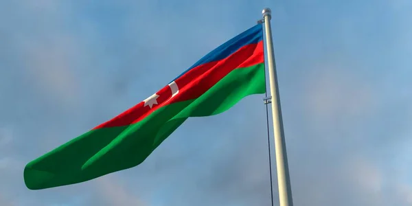 3d representación de la bandera nacional de Azerbaiyán — Foto de Stock