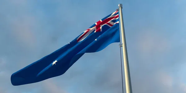 3D-återgivning av Australiens nationella flagga — Stockfoto