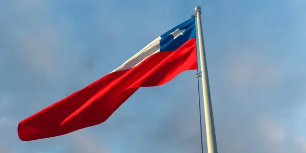 3d representación de la bandera nacional de Chile — Foto de Stock