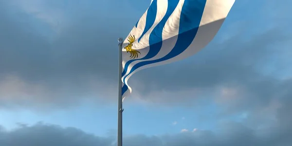 3d representación de la bandera nacional del Uruguay — Foto de Stock