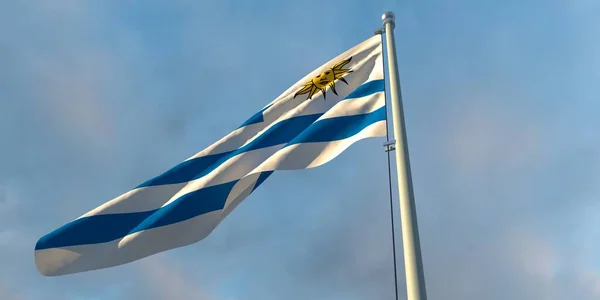 3d renderização da bandeira nacional do Uruguai — Fotografia de Stock