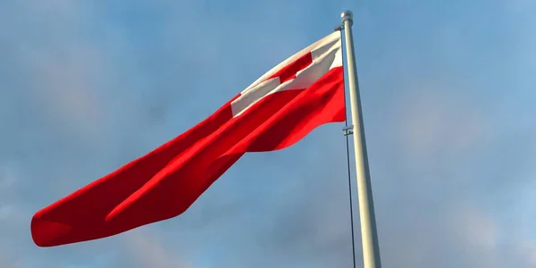 3d Utförande av Tongas nationella flagga — Stockfoto