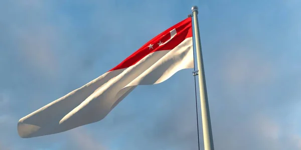3D-Darstellung der Nationalflagge von Singapur — Stockfoto