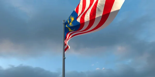 3d rendering of the national flag of the Malaysia — Stock Photo, Image