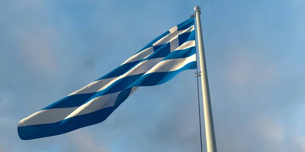 3d зображення національного прапора Греції — стокове фото