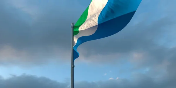 3d representación de la bandera nacional de Sierra Leona —  Fotos de Stock