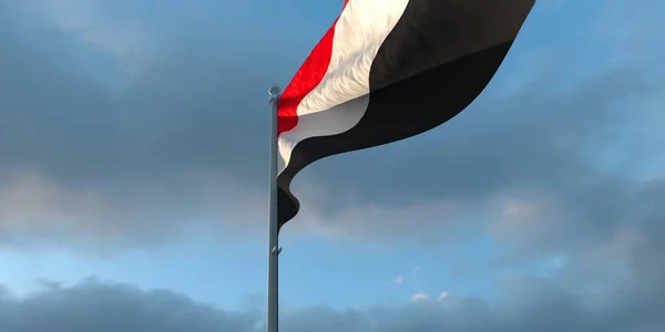 3d rendering of the national flag of the Yemen — Stock Photo, Image