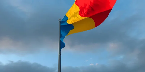 3d representación de la bandera nacional del Chad — Foto de Stock