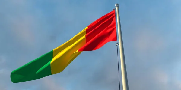 3d representación de la bandera nacional de Guinea — Foto de Stock