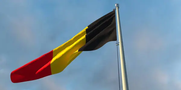 3d rendering of the national flag of the Belgium — Stock Photo, Image