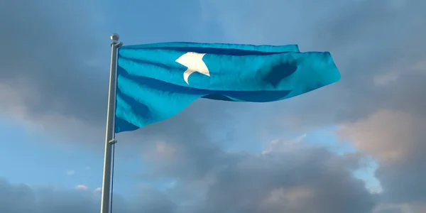 Somali Nin Ulusal Bayrağının Gün Batımında Güzel Bulutların Arka Planında — Stok fotoğraf