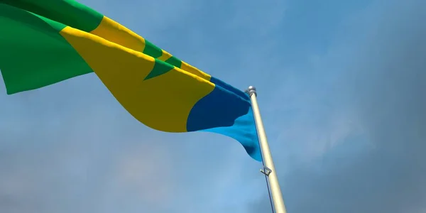 3Ème Rendu Drapeau National Saint Vincent Les Grenadines Dans Soirée — Photo