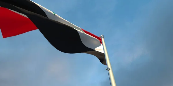 Представление Национального Флага Сирии Вечером Закате Фоне Красивых Облаков — стоковое фото