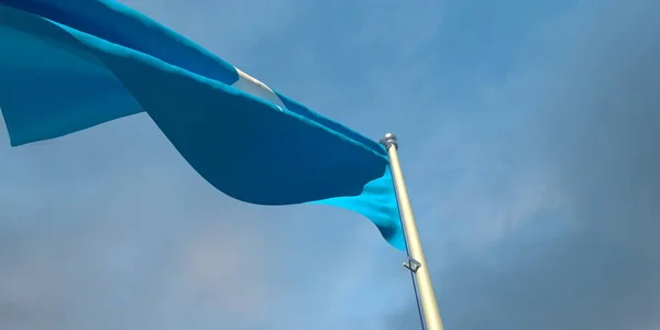 Representación Bandera Nacional Somalia Noche Atardecer Sobre Fondo Hermosas Nubes — Foto de Stock