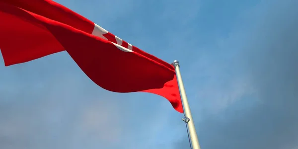 Representación Bandera Nacional Túnez Noche Atardecer Sobre Fondo Hermosas Nubes —  Fotos de Stock