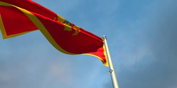 Representación Bandera Nacional Montenegro Noche Atardecer Sobre Fondo Hermosas Nubes — Foto de Stock