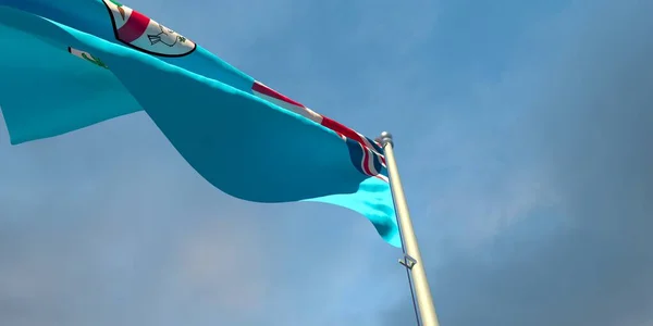 Απόδοση Της Εθνικής Σημαίας Των Φίτζι Βράδυ Κατά Δύση Του — Φωτογραφία Αρχείου