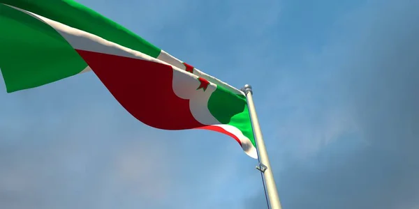 3Ème Rendu Drapeau National Burundi Dans Soirée Coucher Soleil Sur — Photo