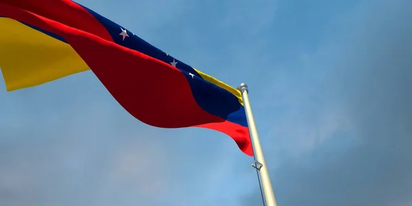 Representación Bandera Nacional Venezuela Noche Atardecer Sobre Fondo Hermosas Nubes — Foto de Stock