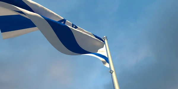 Representación Bandera Nacional Del Israel Noche Atardecer Sobre Fondo Hermosas —  Fotos de Stock