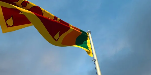 Representación Bandera Nacional Sri Lanka Noche Atardecer Sobre Fondo Hermosas —  Fotos de Stock