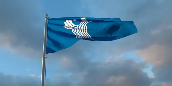 Bağımsız Devletler Bağımsız Devletleri Ulusal Bayrağının 3D yorumlanması — Stok fotoğraf