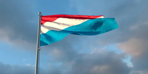 3d rendering of the national flag of the Luxembourg — Stock Photo, Image