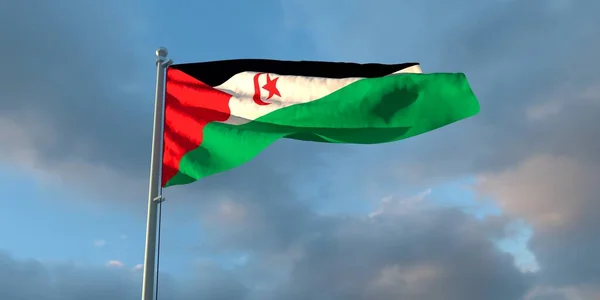 3d rendering of the national flag of the Sahrawi Arab — Stock Photo, Image