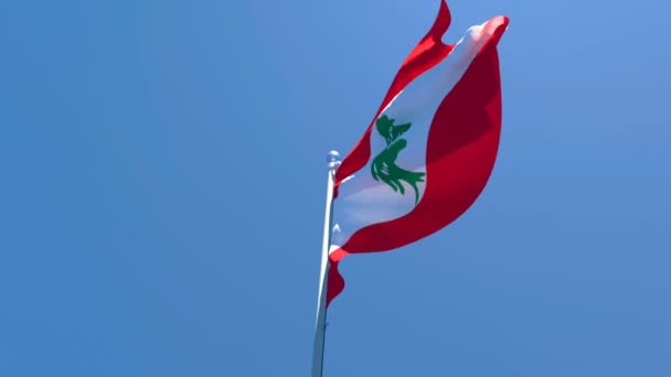 Bandeira nacional do Líbano treme ao vento — Vídeo de Stock