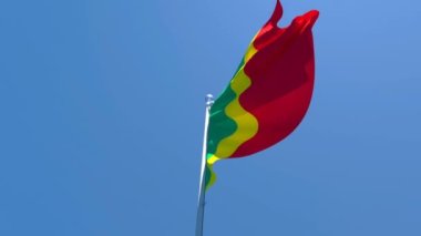 Kongo 'nun ulusal bayrağı rüzgarda dalgalanıyor.