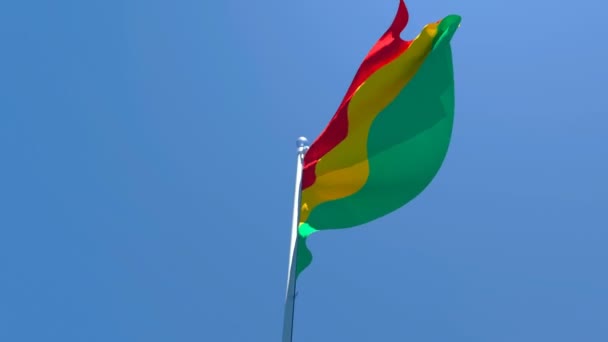 Le drapeau national de la Bolivie flotte dans le vent — Video