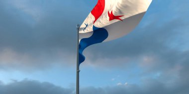 Panama 'nın ulusal bayrağının 3D canlandırması