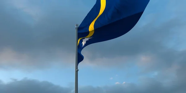 Nauru 'nun ulusal bayrağının 3D görüntüsü — Stok fotoğraf