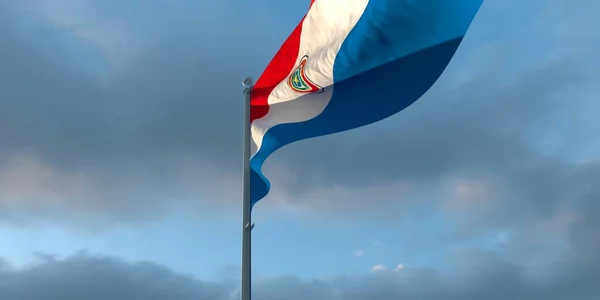 3d representación de la bandera nacional del Paraguay — Foto de Stock