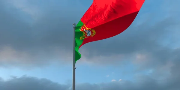 3d representación de la bandera nacional de Portugal — Foto de Stock