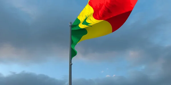 3d representación de la bandera nacional de Senegal — Foto de Stock