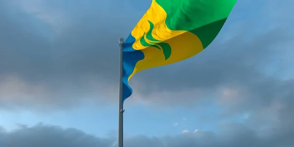 Drapelul național al Sfântului Vincențiu și al Grenadinelor — Fotografie, imagine de stoc
