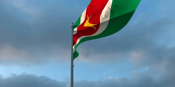 3d representación de la bandera nacional del Surinam — Foto de Stock