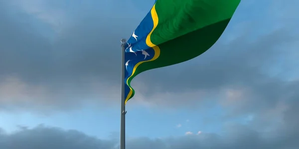 3d rendu du drapeau national des Îles Salomon — Photo