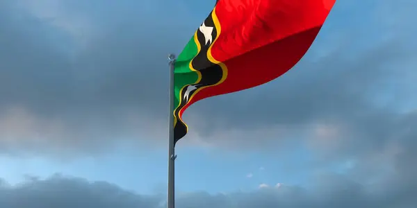 3d renderização da bandeira nacional do São Cristóvão e Nevis — Fotografia de Stock