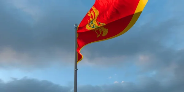 3d representación de la bandera nacional de Montenegro — Foto de Stock