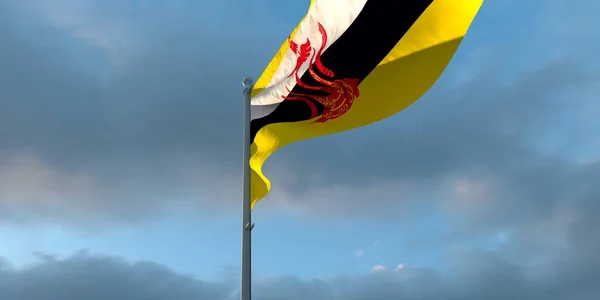 Brunei 'nin ulusal bayrağının 3D çizimi — Stok fotoğraf