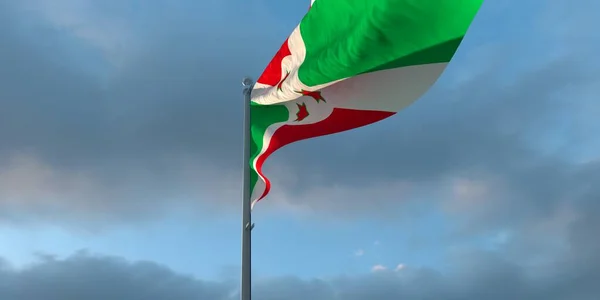 Burundi 'nin ulusal bayrağının 3D canlandırması — Stok fotoğraf